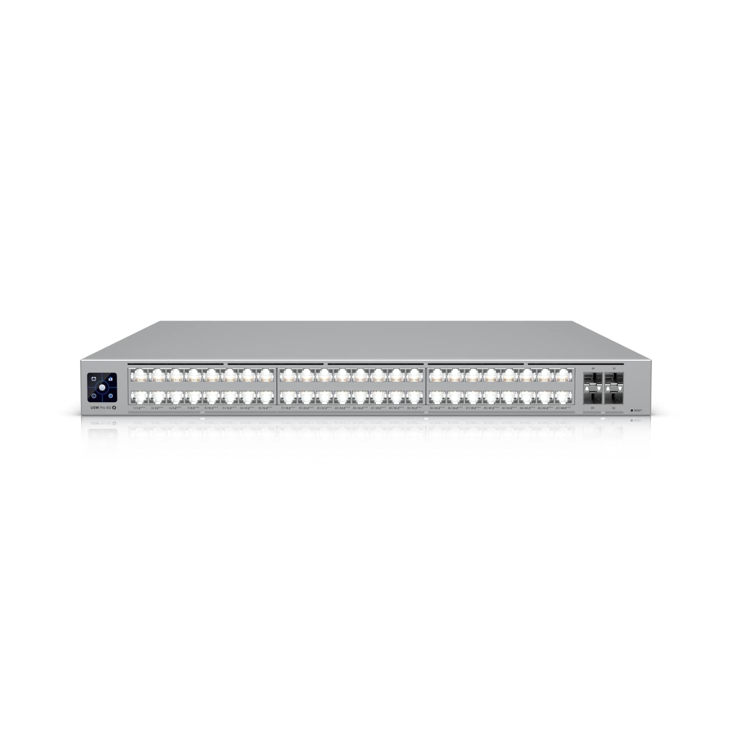 Ubiquiti Pro XG 48 PoE, Professional-grade, 48-port Layer 3 Etherlighting, PoE+++ Switch, (32) 10 GbE, (16) 2.5 GbE PoE, (4) 25G SFP28 Ports Ubiquiti Pro XG 48 PoE, Professional-grade, 48-port Layer 3 Etherlighting, PoE+++ Switch, (32) 10 GbE, (16) 2.5 GbE PoE, (4) 25G SFP28 Ports